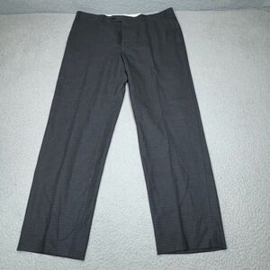 Canali Dress Pants Mens 37x31‎ Gray Wool Flat Travel Italian Houndstooth 13290